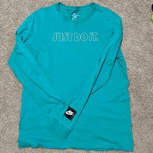 Big and Tall Nike Men's T-Shirt Just Do It Long Sleeve Crewneck Tee